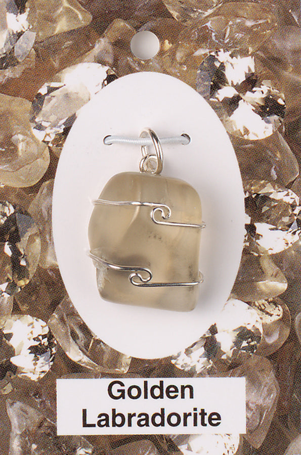 Labradorite- Golden Wrapped Pendant