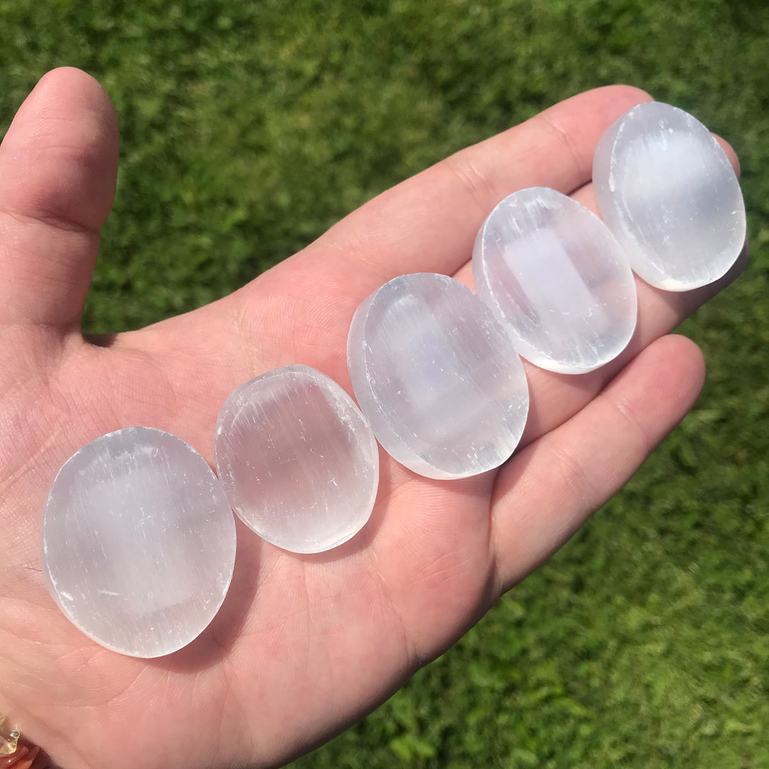 Selenite Worry Stone