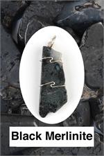 Merlinite- Black Wrapped Pendant
