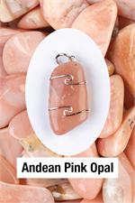 Opal- Andean Pink Wrapped Pendant