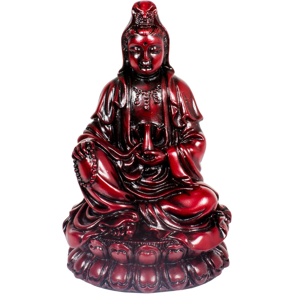 Meditating Quan Yin-Red-4-inch
