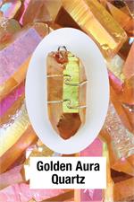 Quartz- Golden Aura Wrapped Pendant