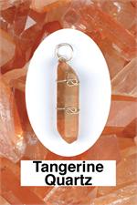 Quartz- Tangerine Wrapped Pendant