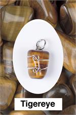 Tiger Eye- Gold Wrapped Pendant