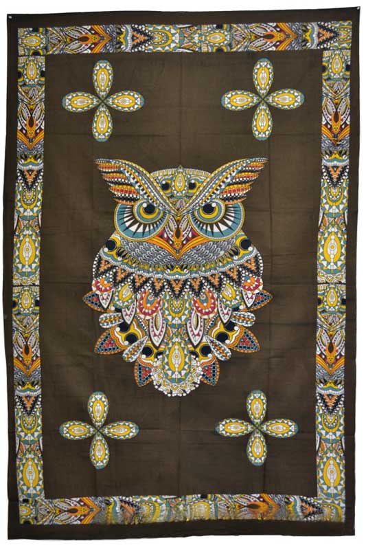 Owl Cotton Tapestry 54" x 86" (T15)