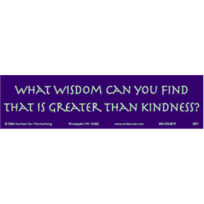 Wisdom Greater Kindness Bumper Sticker (D-6)