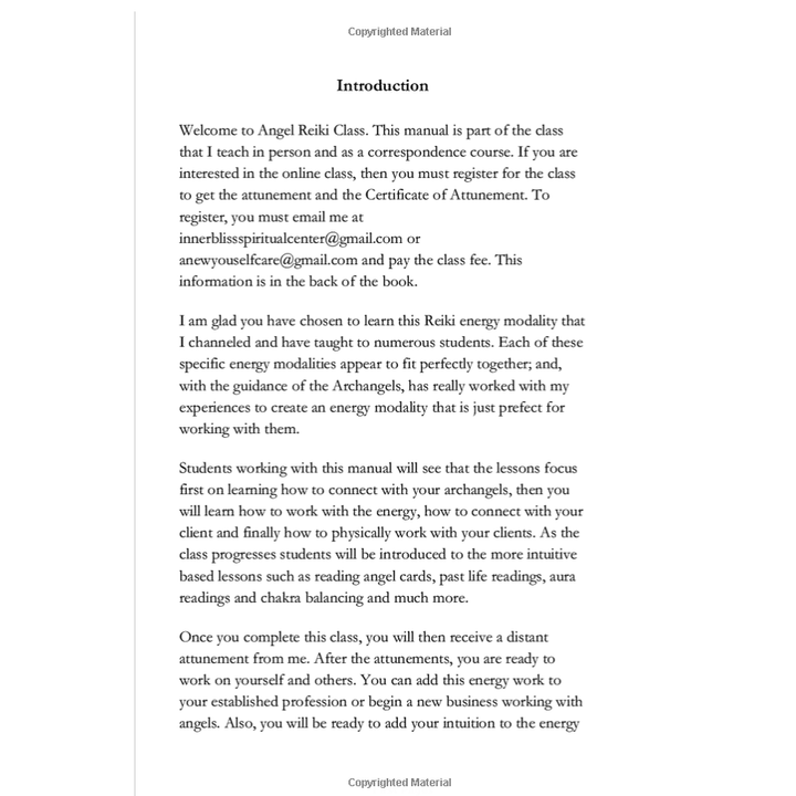 Angel Reiki Course Manual by Bertena Varney M.A., M.ED.