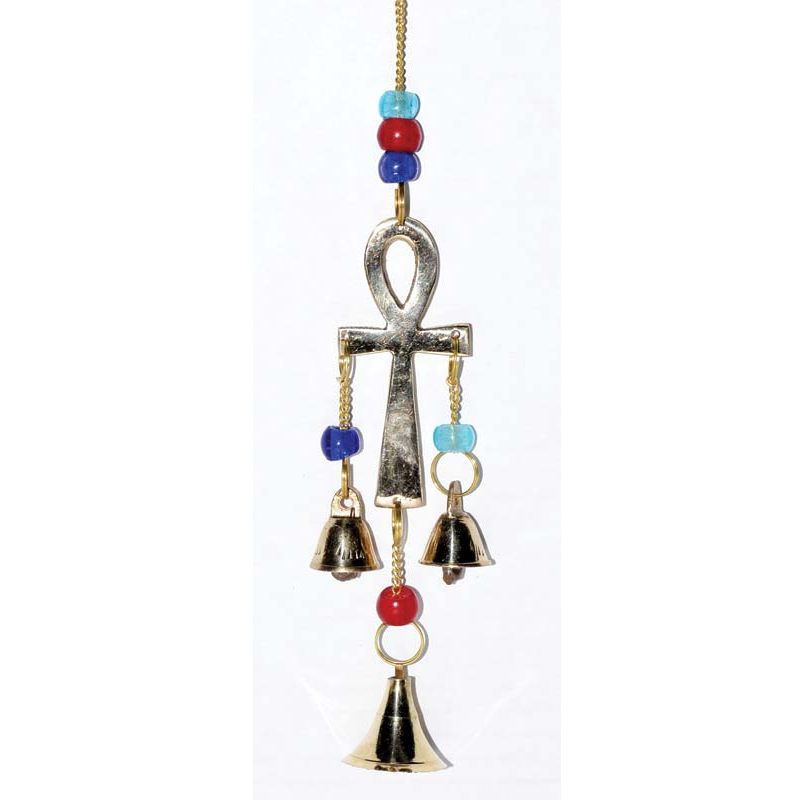 Brass Ankh Bell Chime 9"