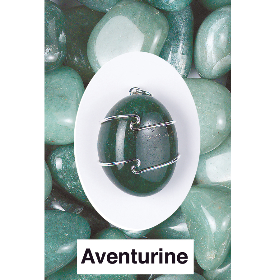 Aventurine- Green Wrapped Pendant