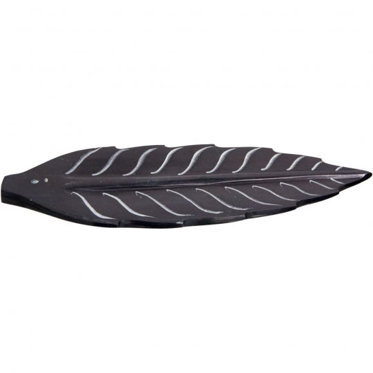 Carved Leaf Soapstone Incense Holder