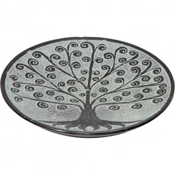 Black Soapstone Round Incense Holder 5"