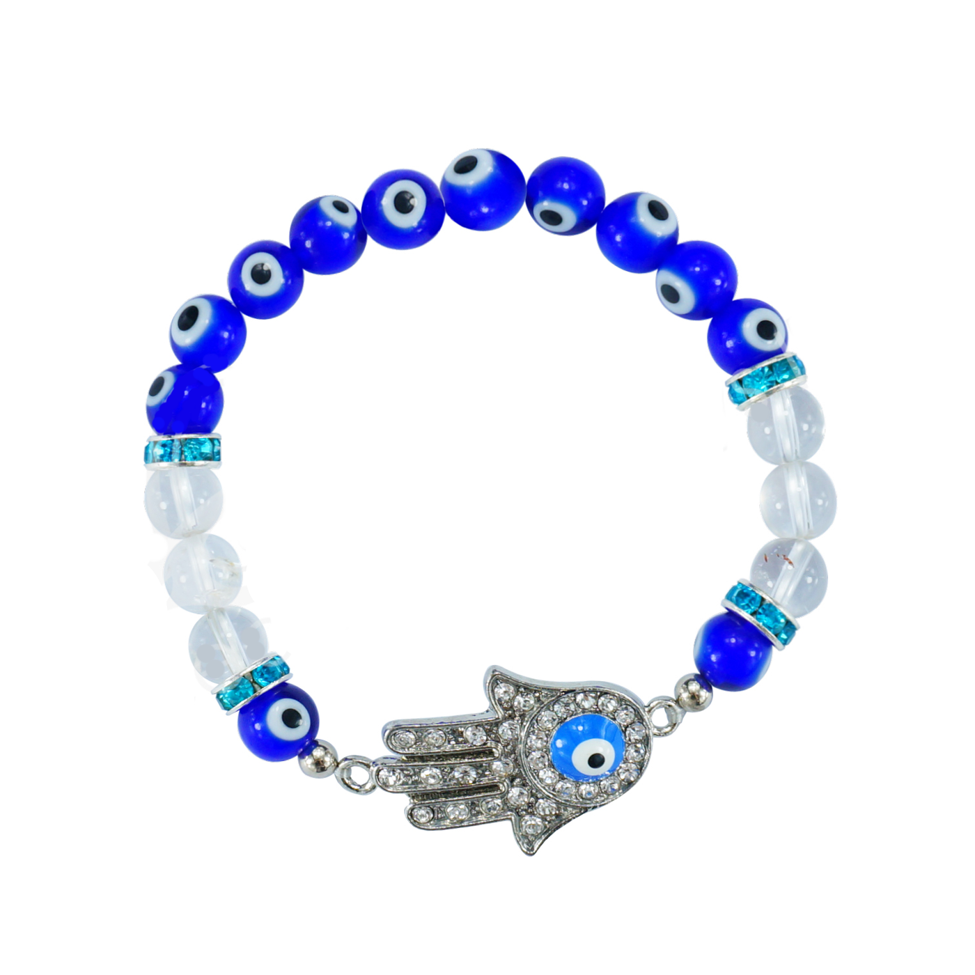 Evil Eye Hamsa Hand Cobalt Blue Bracelet