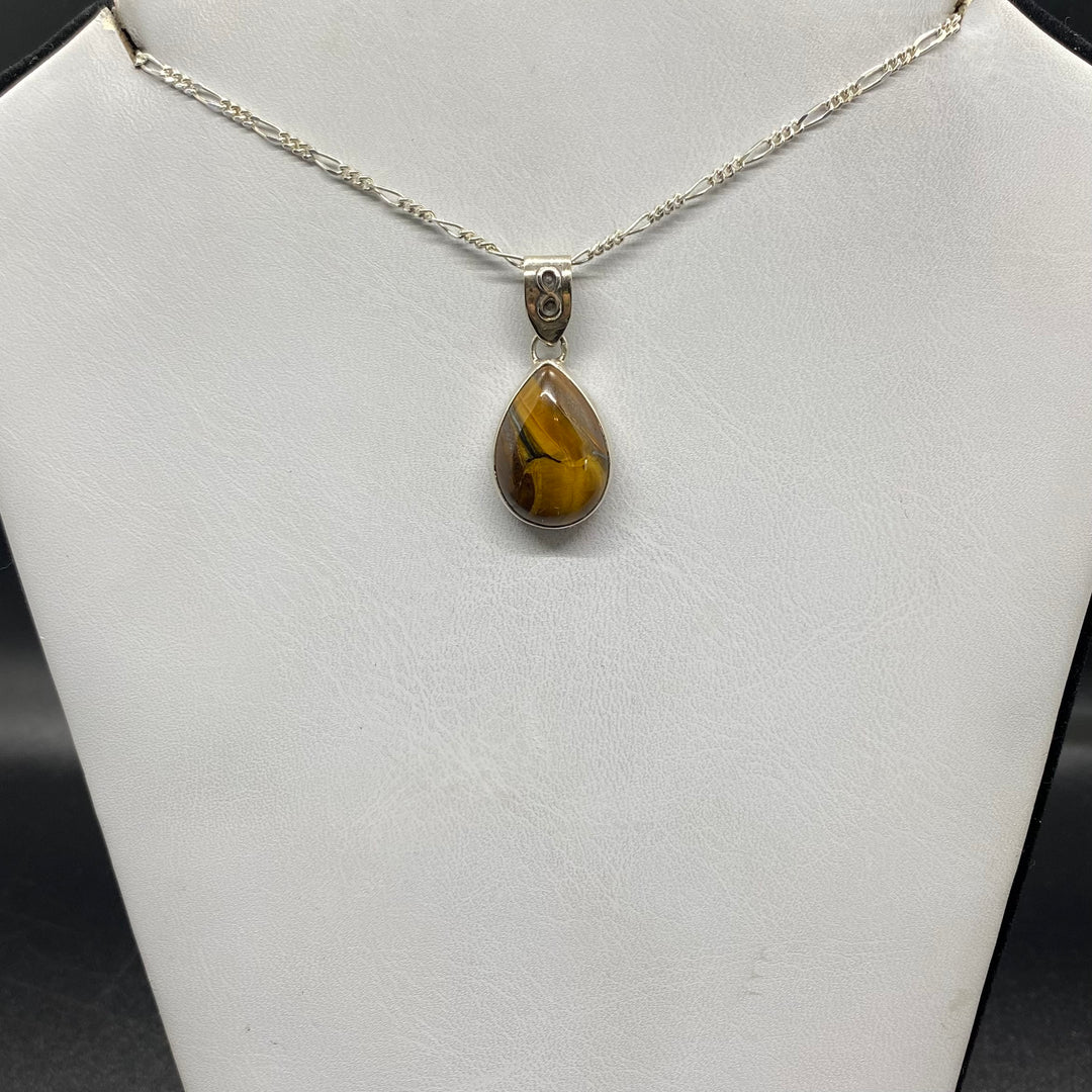 Tigers Eye SS Pendant-TM1597