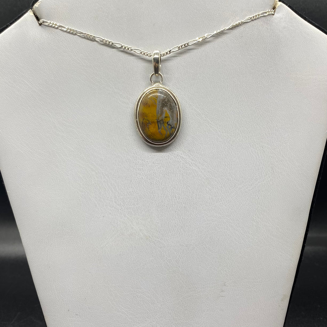 Painted Jasper SS Pendant-TM1631