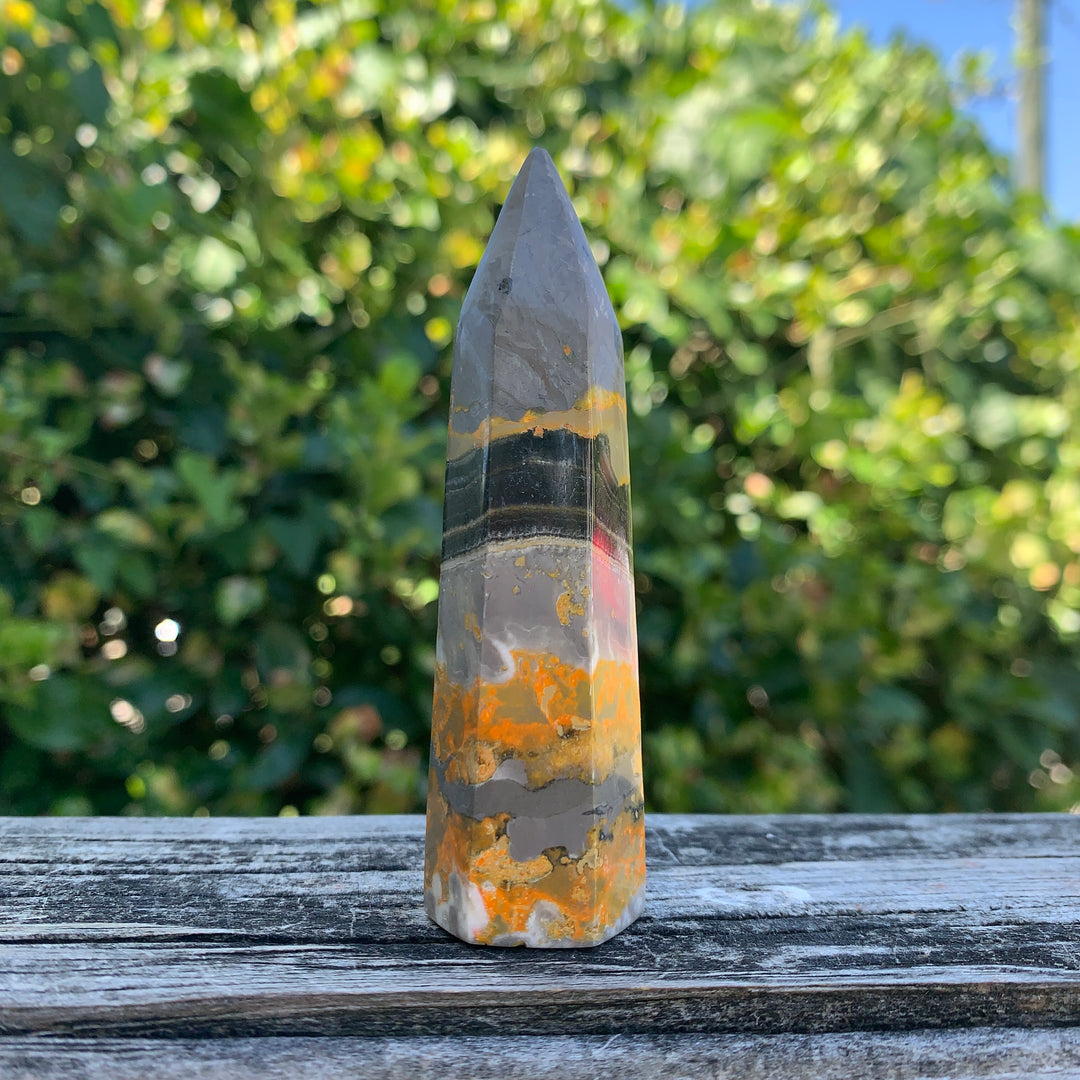 Bumblebee Jasper Obelisk 3"-4" OT4