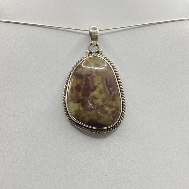 Oregon Blood Jasper SS Pendant-TM158