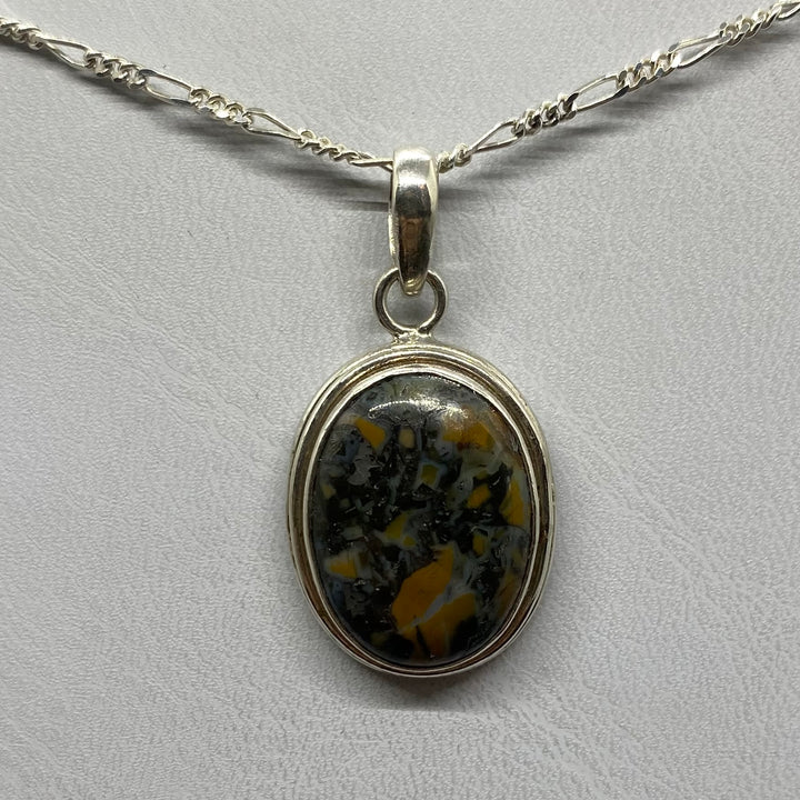 Painted Jasper SS Pendant-TM1630