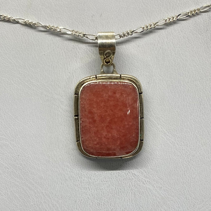 Rhodochrosite SS Pendant-TM1526