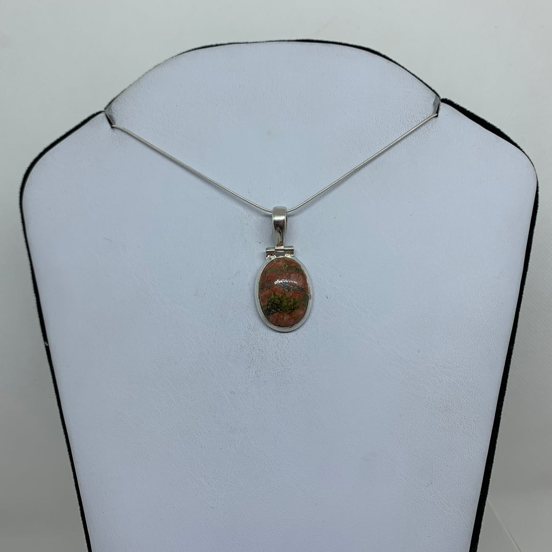 Unakite Pendant SS P10