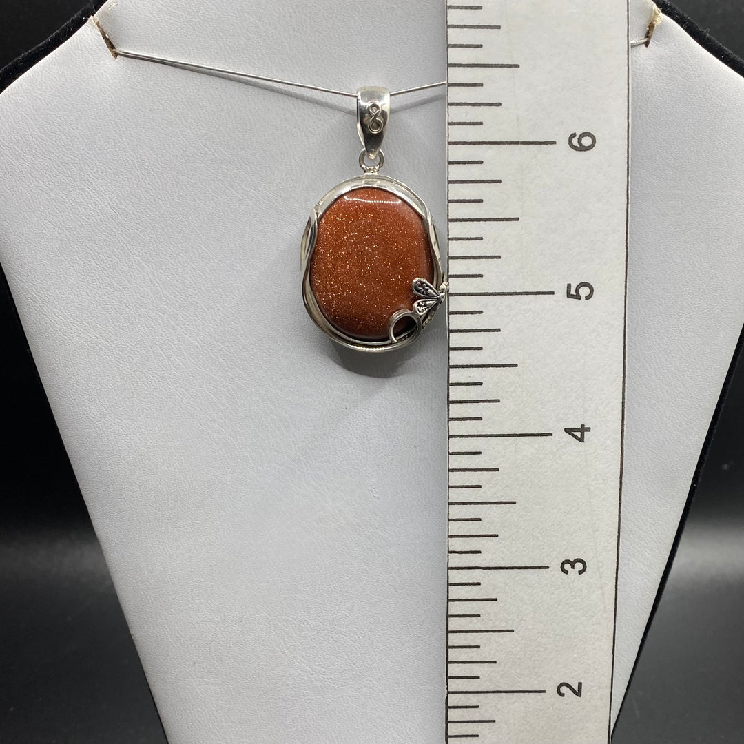 Goldstone Oval SS Pendant-TM150