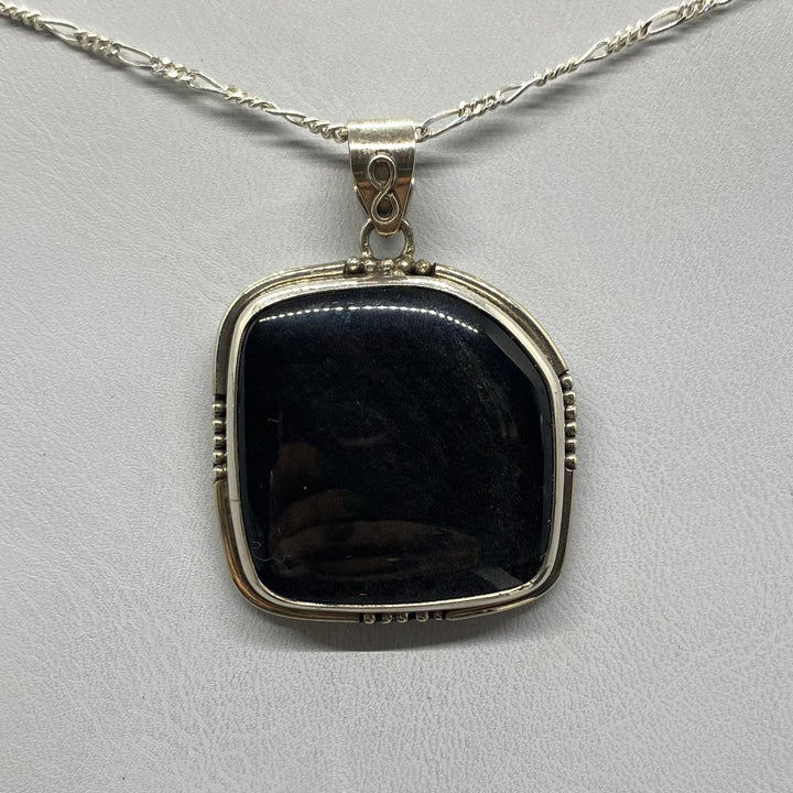 Silversheen Obsidian pendant SS  -TM968