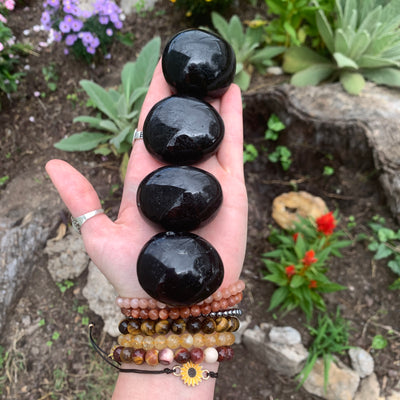 Black Tourmaline Palm Stone-PS11-2