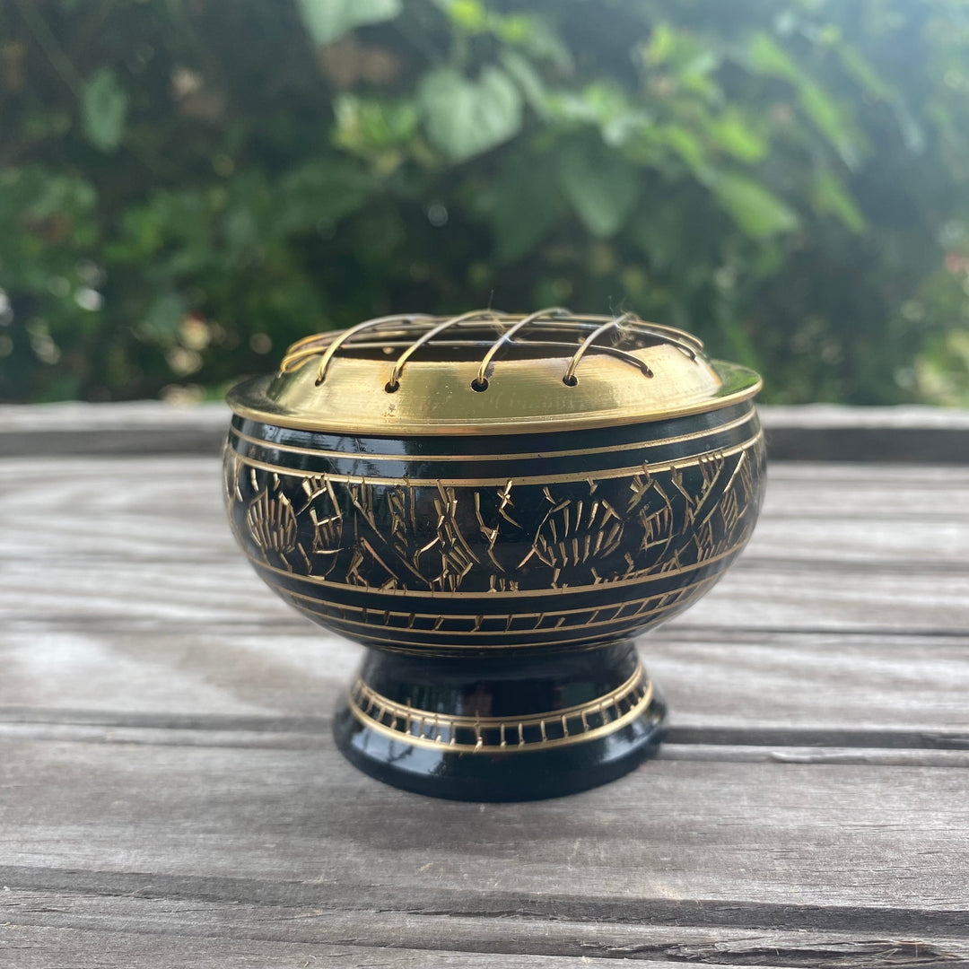 Brass Charcoal Burner  - Black