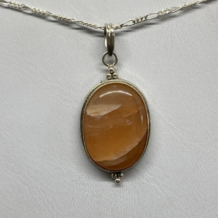 Orange Jade SS Pendant-TM1603