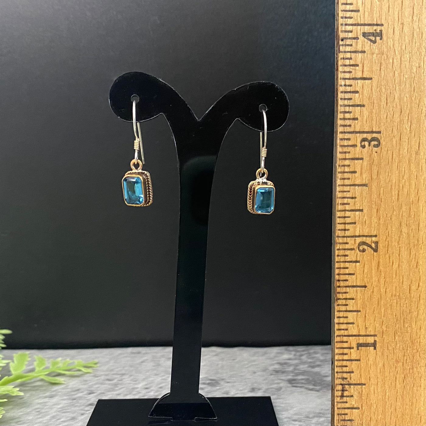Blue Topaz Wire Earrings GF -TM017
