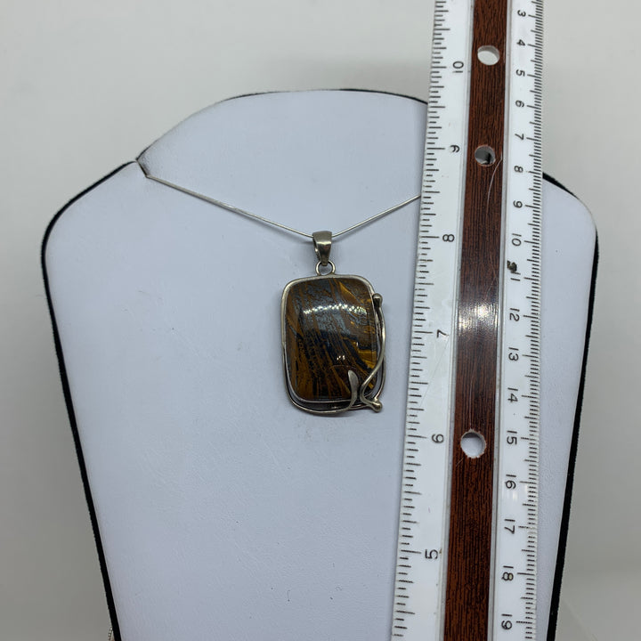 Tiger Eye Pendant SS P7