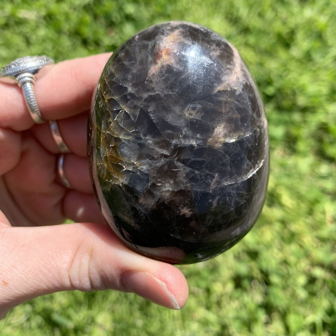 Black Moonstone Palm Stone-PS16-4