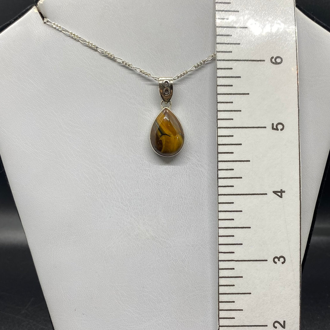 Tigers Eye SS Pendant-TM1597