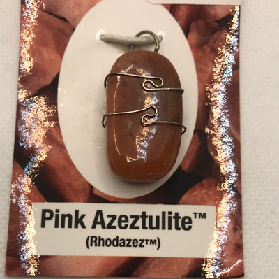 Azeztulite- Pink Fire Wrapped Pendant