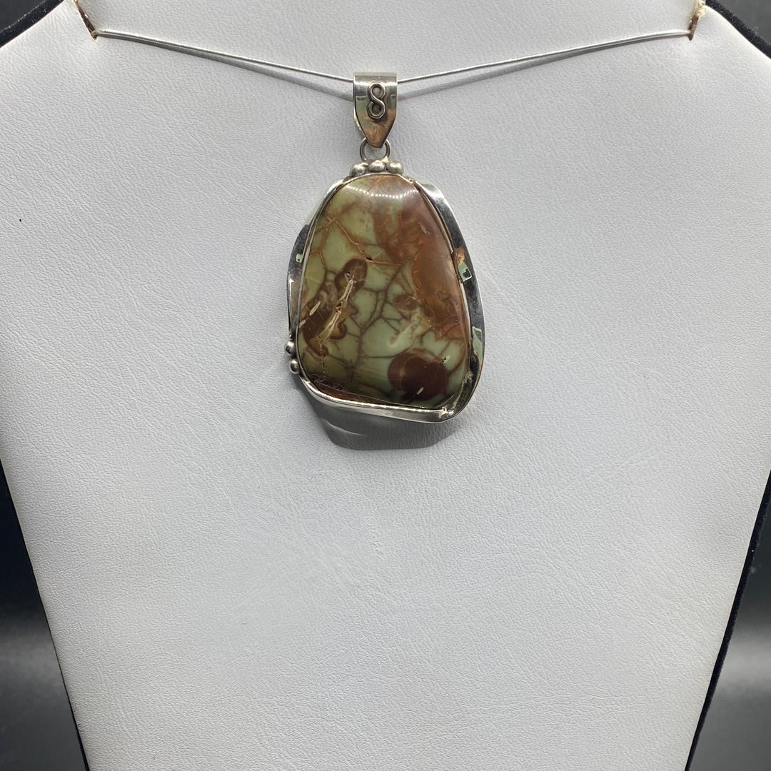 Oregon Blood Agate SS Pendant-TM139