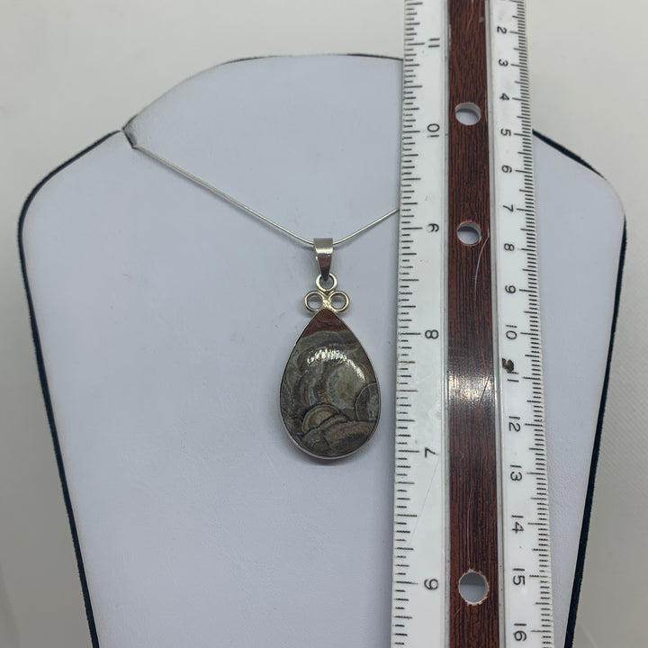 Mushroom Jasper Pendant SS P9