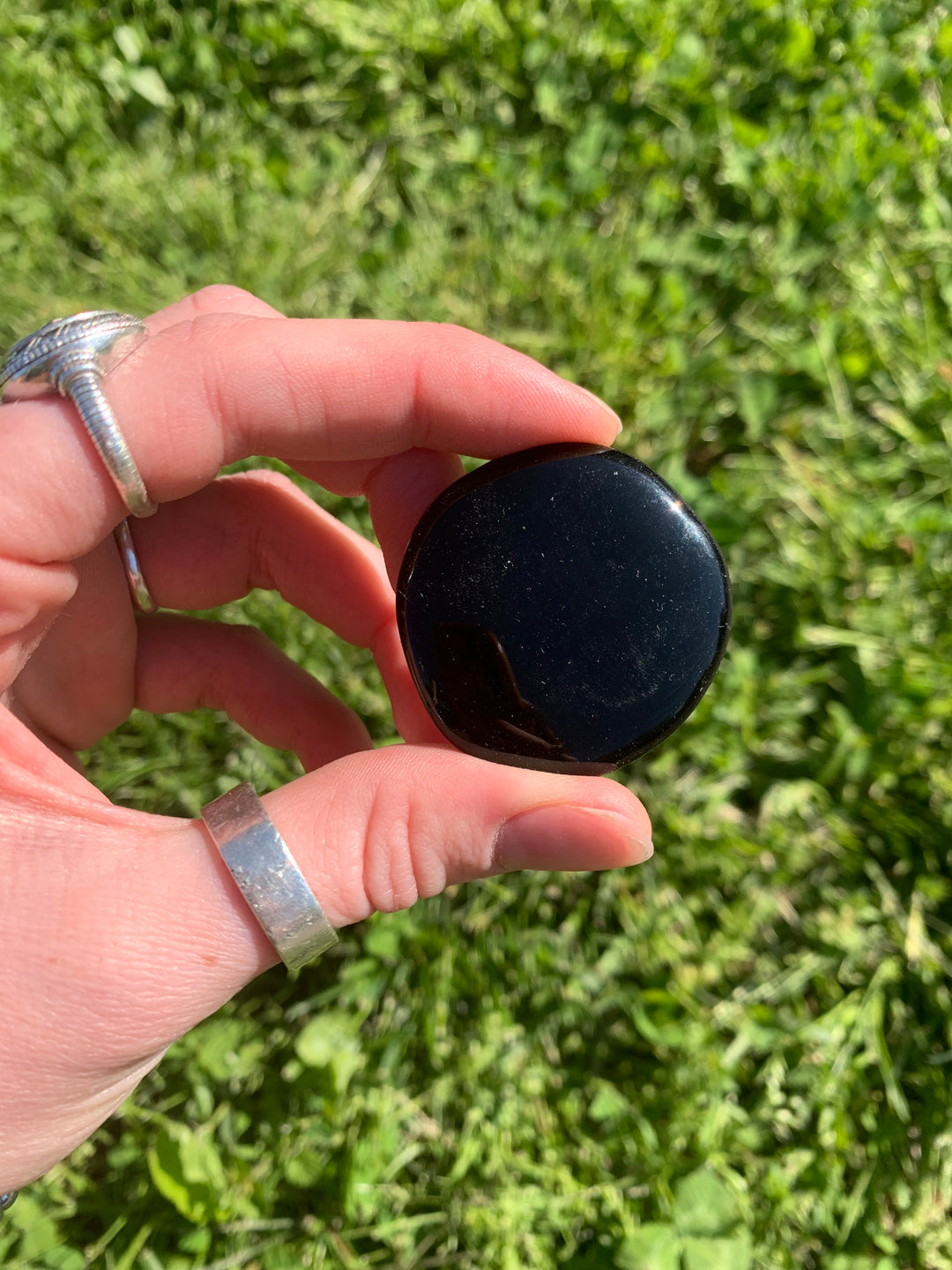 Black Obsidian Flat Stone