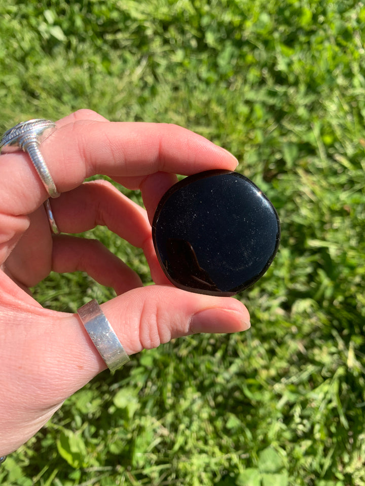 Black Obsidian Flat Stone