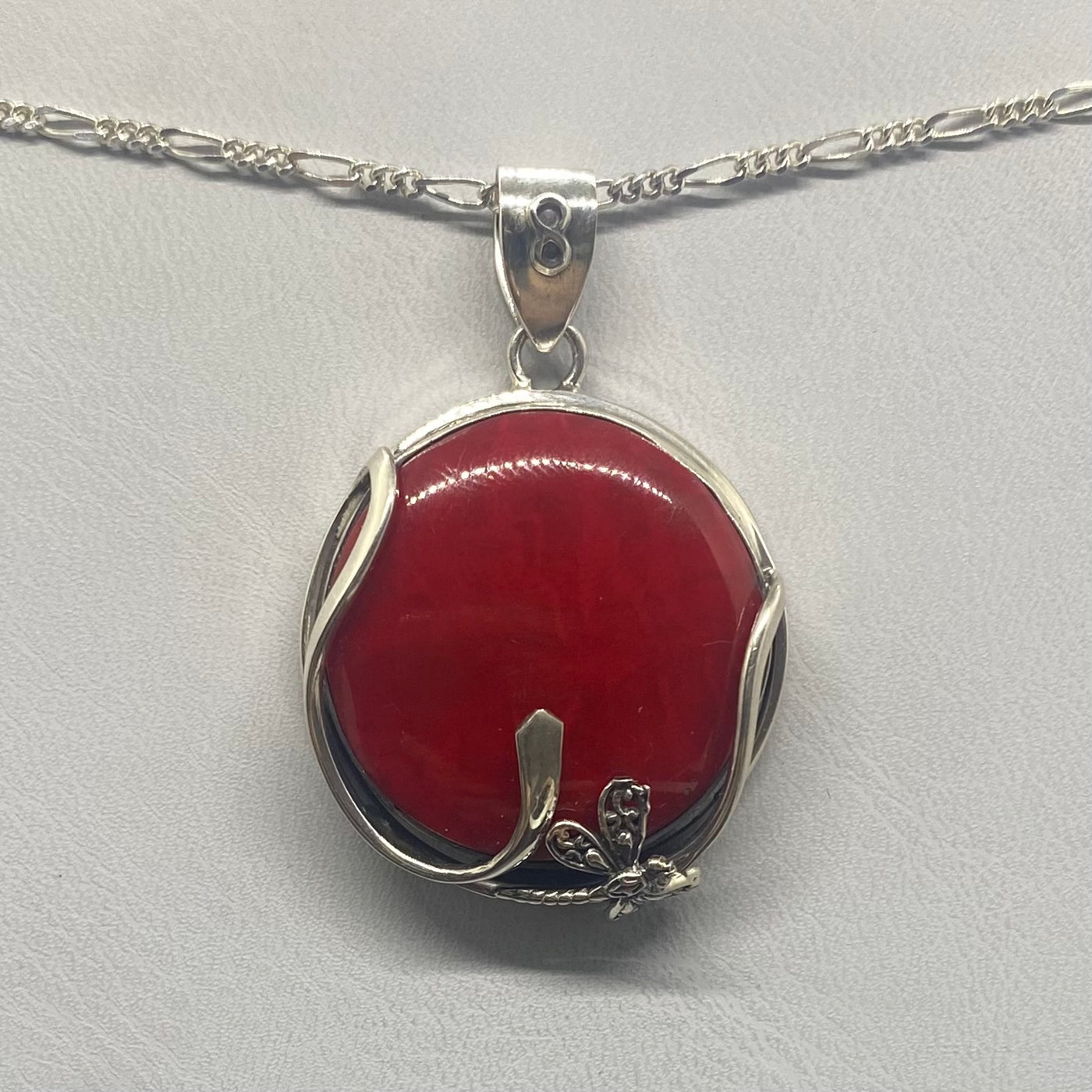 Red Coral SS Pendant TM1538