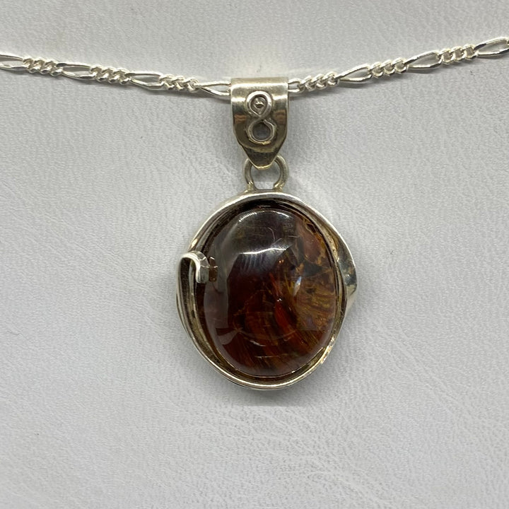 Red Tiger Eye SS Pendant-TM1494