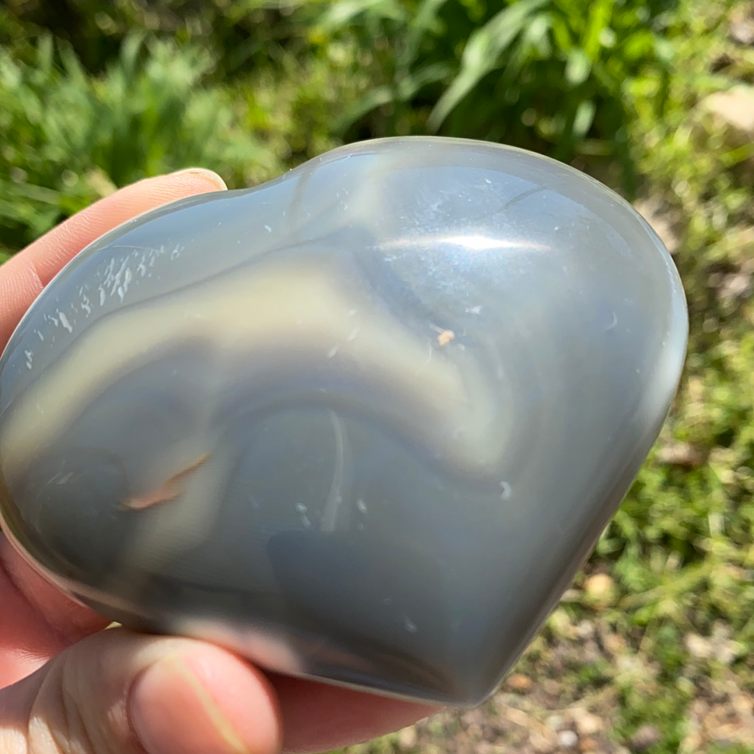 Banded Agate Heart-HT10-3WZ