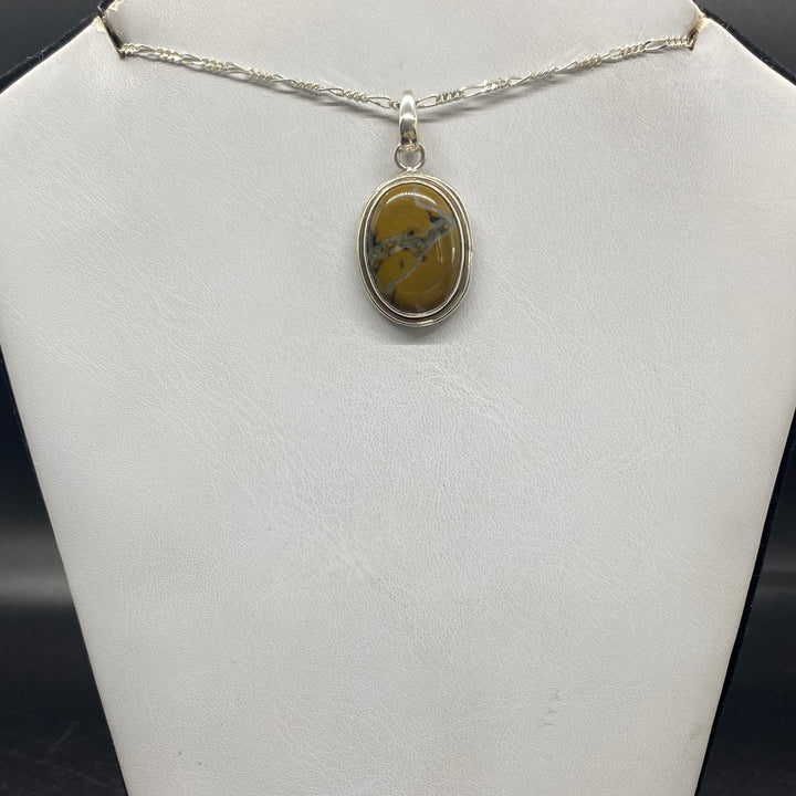 Painted Jasper SS Pendant-TM1623