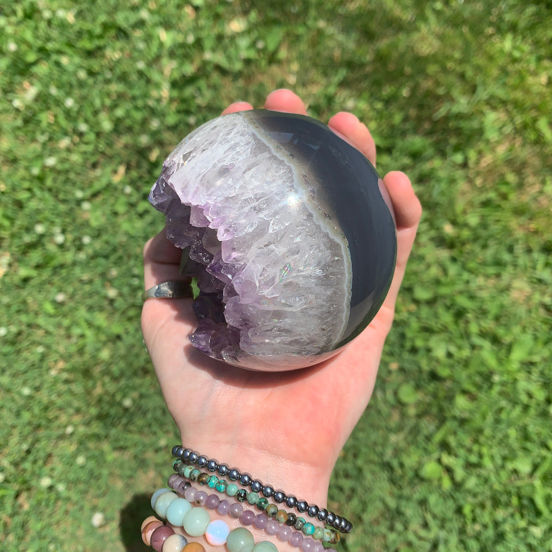 Amethyst Sphere Half-n-Half JC100