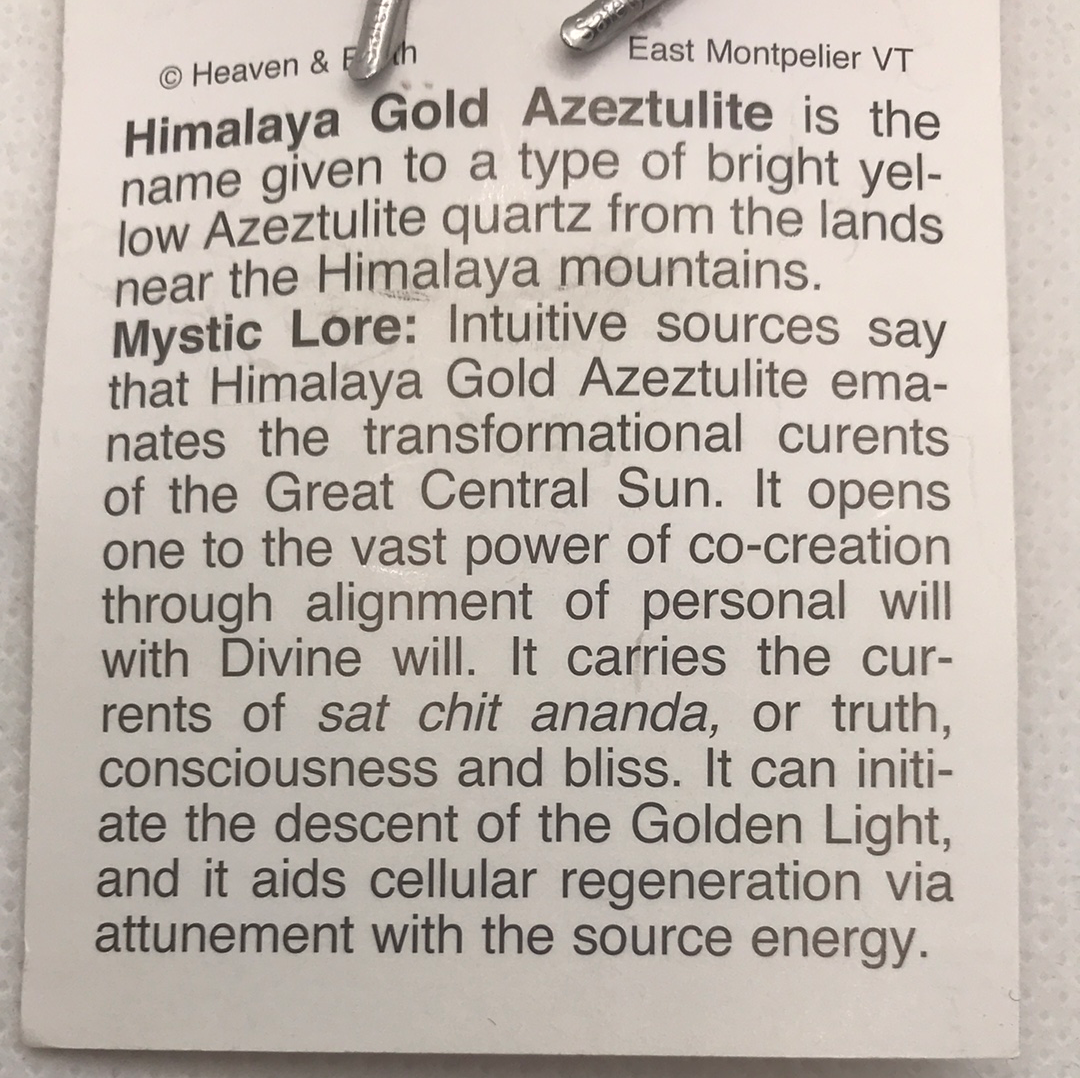 Azeztulite-Himalyan Gold Wrapped Pendant