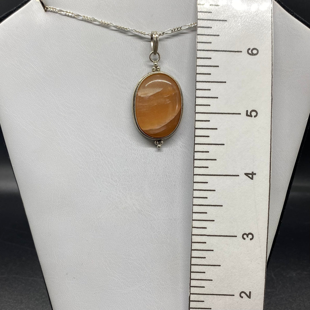 Orange Jade SS Pendant-TM1603