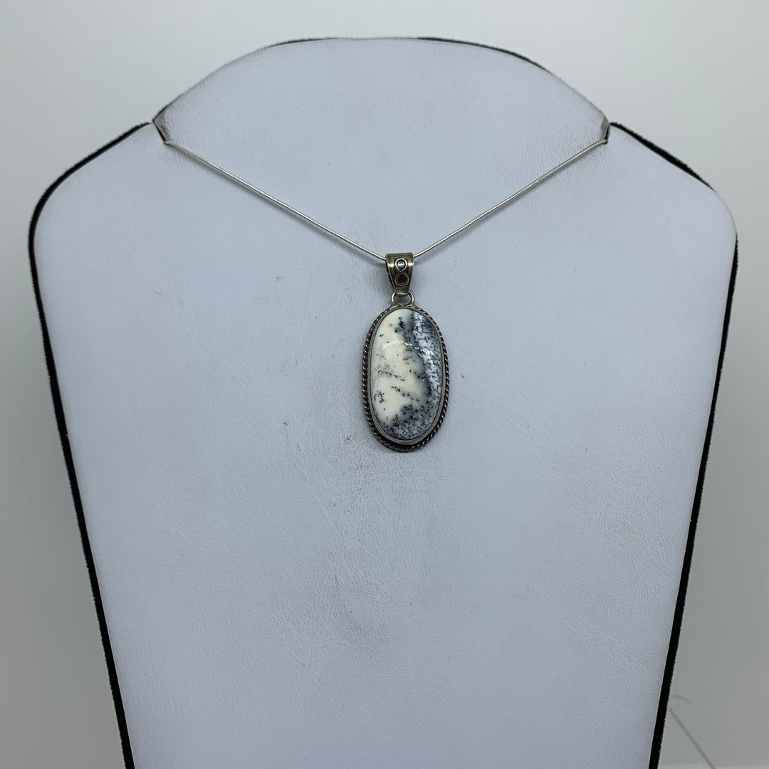 Dendritic Agate Pendant SS P14