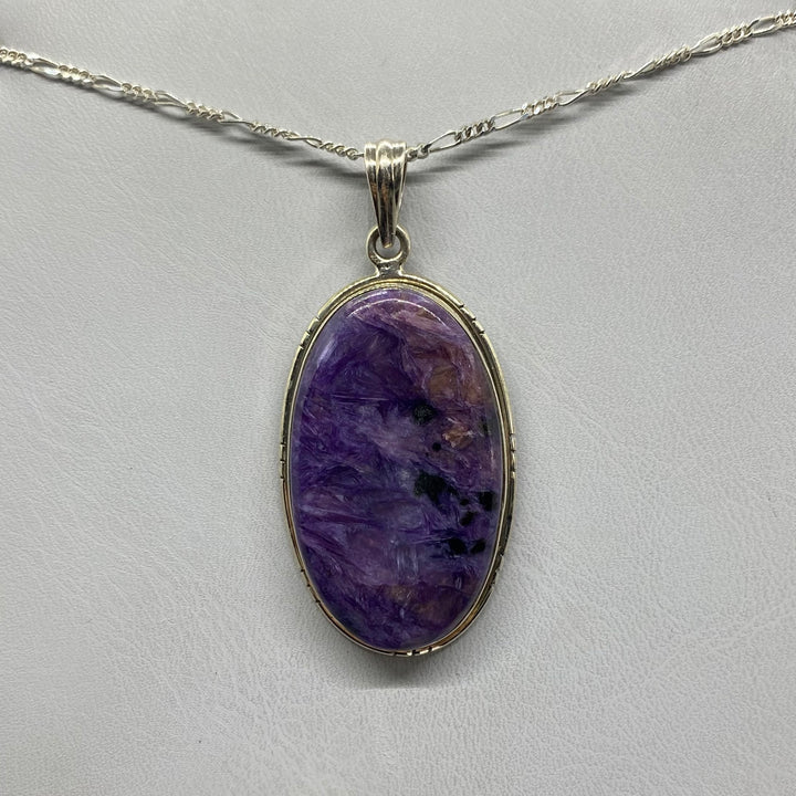 Charoite pendant SS  -GBP001