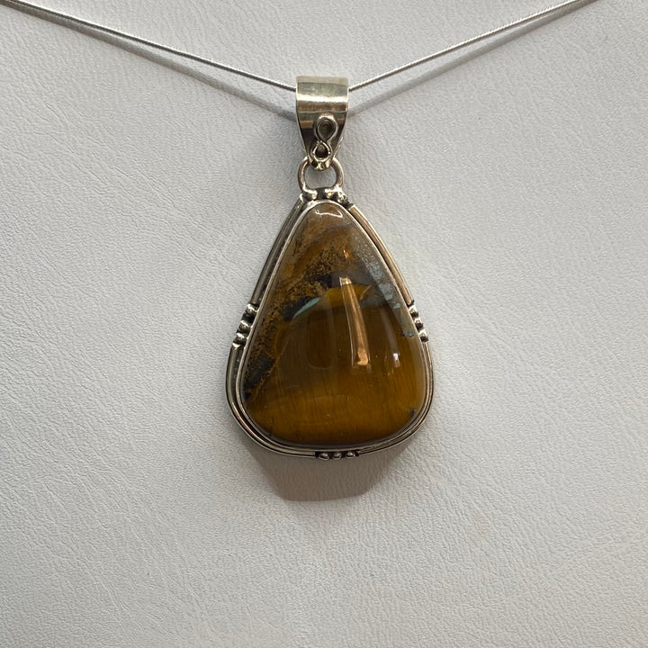 Tiger Eye Hematite SS Pendant-TM219