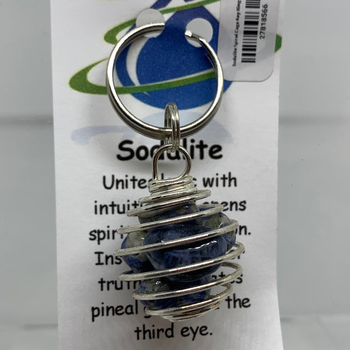 Sodalite Spiral Cage Keychain-KD02