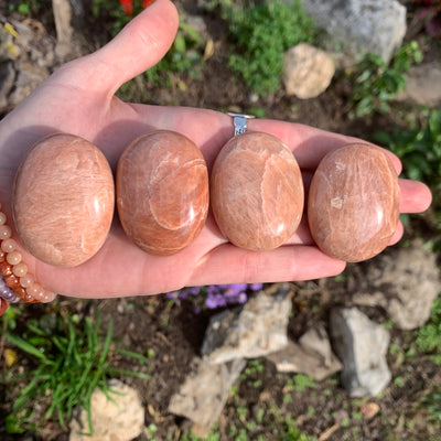 Peach Moonstone Palm Stone-PS6-1