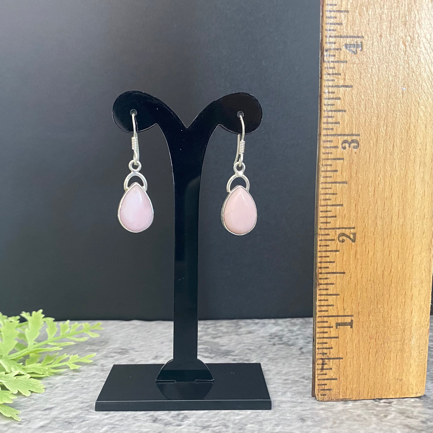 Pink Opal Teardrop Sm-SS Earrings-Wires-OER-W005